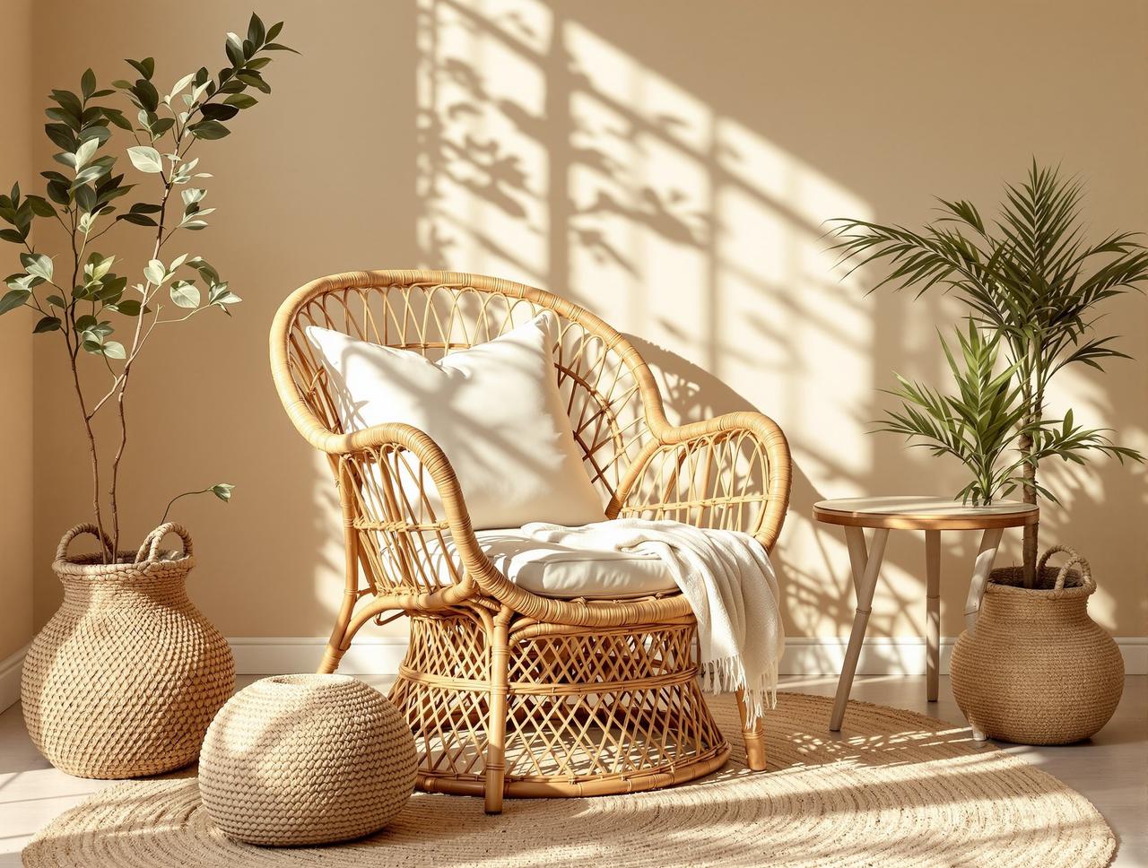 手工编织藤椅 · 复古田园风